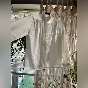 Ivory satin blouse size 8
